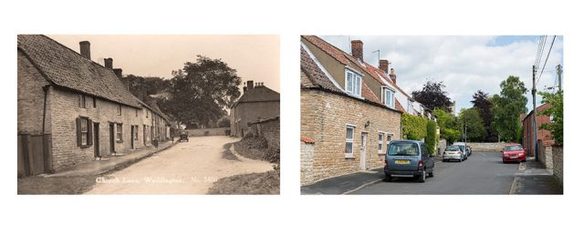 Church Lane Waddington, past and present