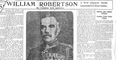 Sir William Robertson scan of old article